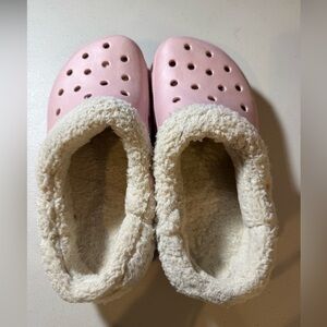 Blush Pink Lined Crocs | Removable Fleece Inserts Size 8